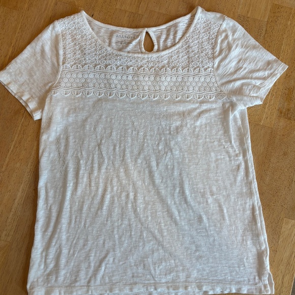 BRAND NEW ! TALBOTS White Short Sleeve Dressy Top - Picture 1 of 9